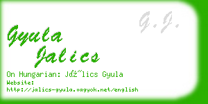 gyula jalics business card